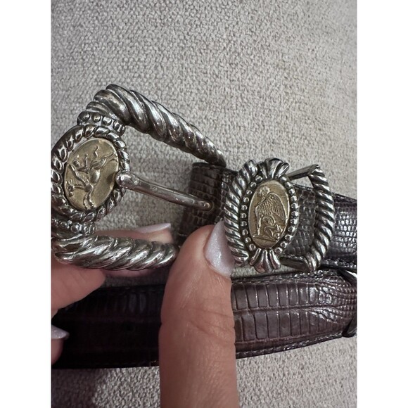 Vintage BRIGHTON Museum Silver & Gold Greco Roman Coin Belt Western Rodeo main image 7